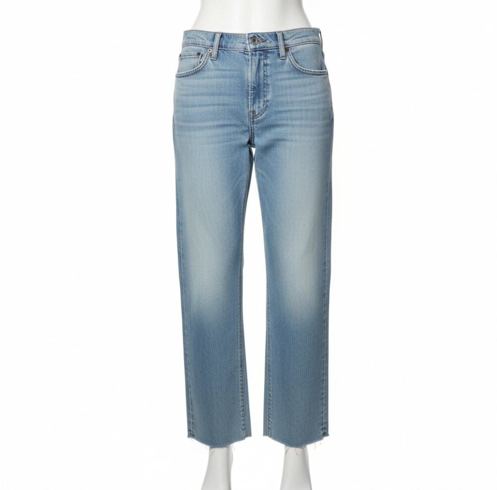 J Crew High Rise 90s Classic Straight Jean Scuttle Wash 27 4 Raw Hem‎ Crop NWT